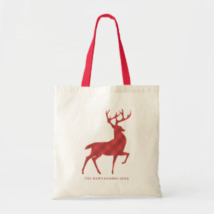 Bolsa Tote Feriado Personalizado da Reinador Vermelho Clássic