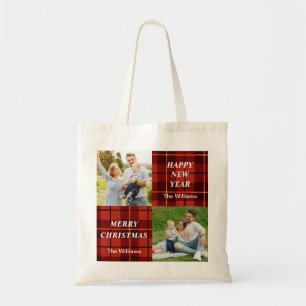 Bolsa Tote Feriado personalizado da xadrez do teste padrão d