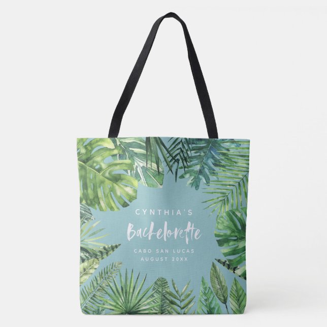 Bolsa Tote Feriado tropical do bachelorette da folha de (Frente)