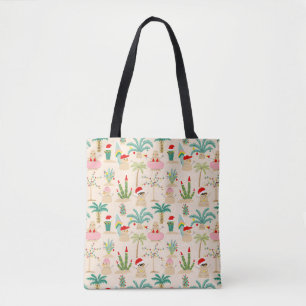 Bolsa Tote Feriado Tropical Vibes Padrão de Natal