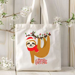 Bolsa Tote Feriados da preguiça   do Feliz Natal