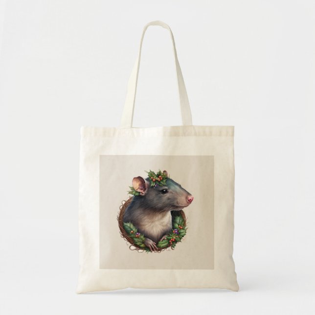 Bolsa Tote Feriados de Pet Rat Festivos/Natal (Frente)