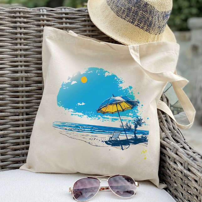 Bolsa Tote Feriados de Verão de Praia (Criador carregado)