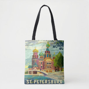 Bolsa Tote Férias das viagens vintage de St Petersburg Rúss