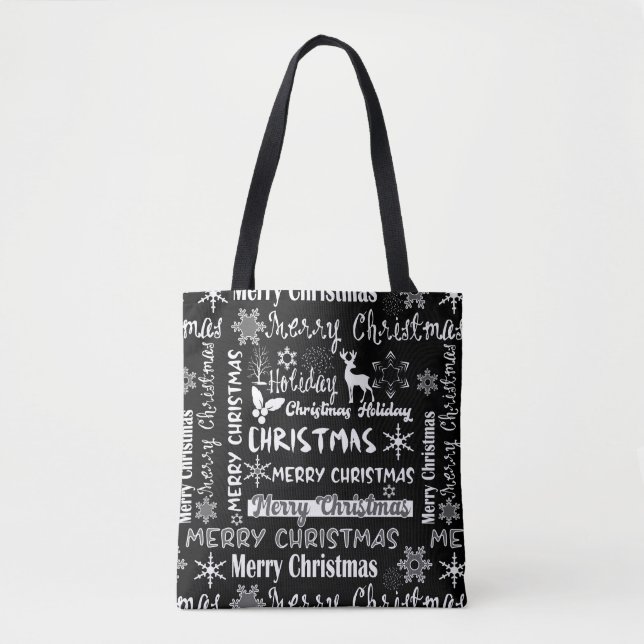 Bolsa Tote Férias de Natal, padrão de Natal (Frente)