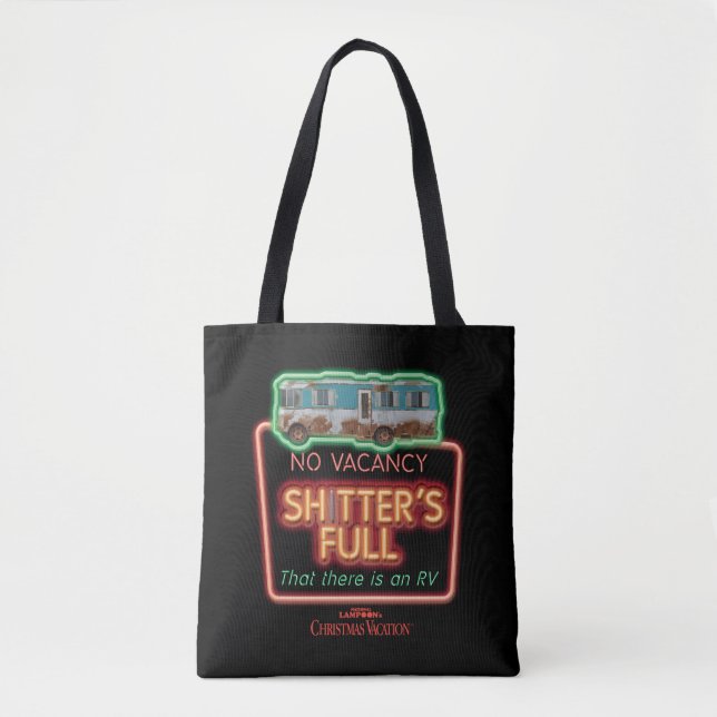 Bolsa Tote Férias de Natal | Sh*tter - Sinal de Neon de Cheio (Frente)