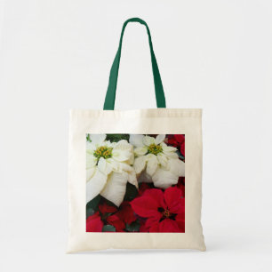 Bolsa Tote Férias de Natal White e Red Poinsettias II