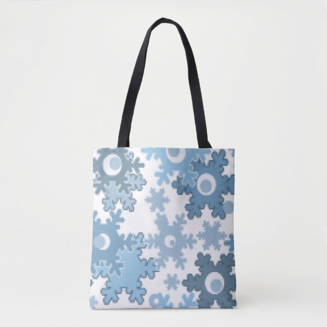 Bolsa Tote Férias de neve festivas de inverno brilhantes (Frente)