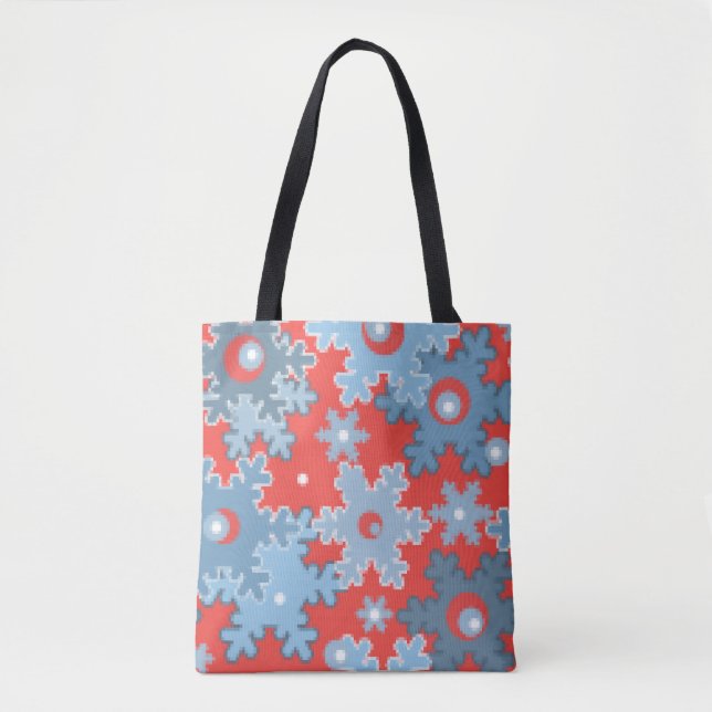 Bolsa Tote Férias de neve festivas de inverno brilhantes (Frente)