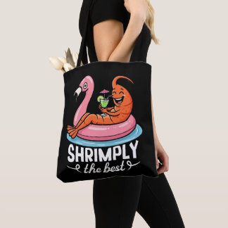 Bolsa Tote Férias de praia com camarão engraçado frutos do ma