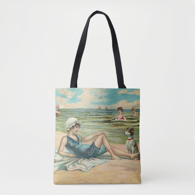 Bolsa Tote Férias de Verão de Natação de praia vitoriana (Frente)