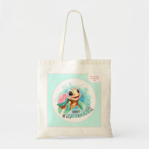 Bolsa Tote Férias de verão de tartaruga-branca Menina Persona