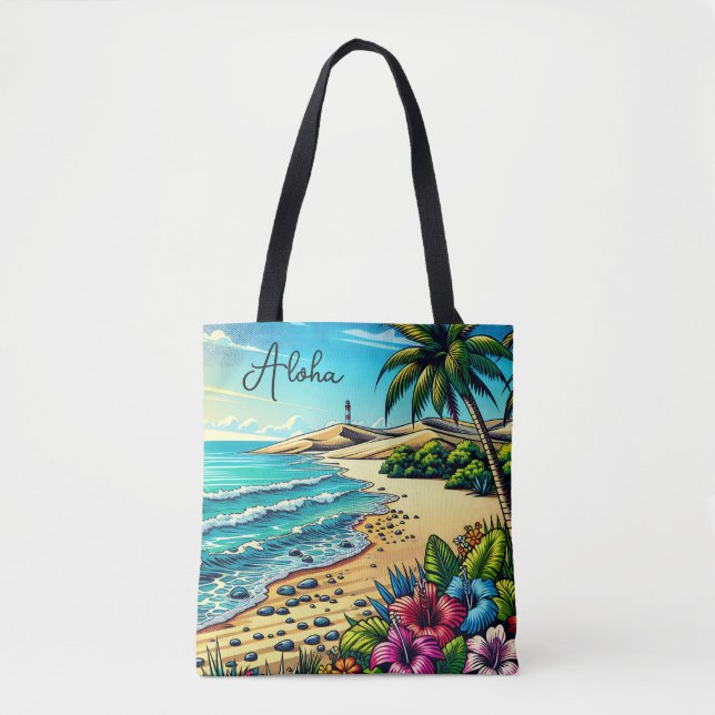 Bolsa Tote Férias do Oceano Tropical Aloha (Frente)