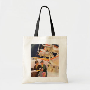 Bolsa Tote Férias em Família ao Estilo Antigo de Hidroavião c