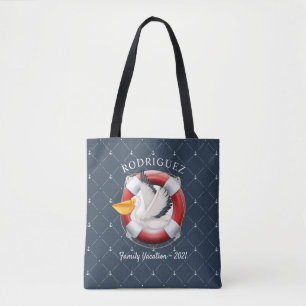 Bolsa Tote Férias em família náuticas personalizadas do