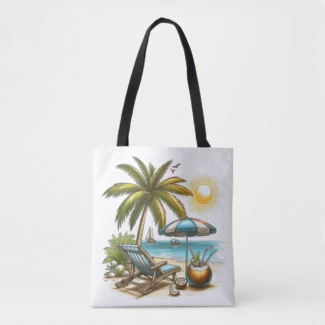 Bolsa Tote Férias em tempo de praia (Frente)