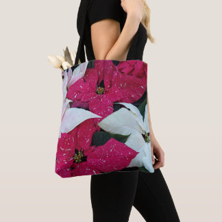 Bolsa Tote Férias Festivas Poinsettias Floral
