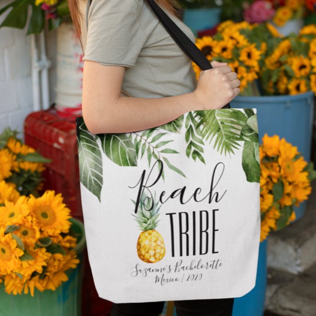 Bolsa Tote Férias Tropicais da Bachelorette Girl da Tribe Bea (Criador carregado)