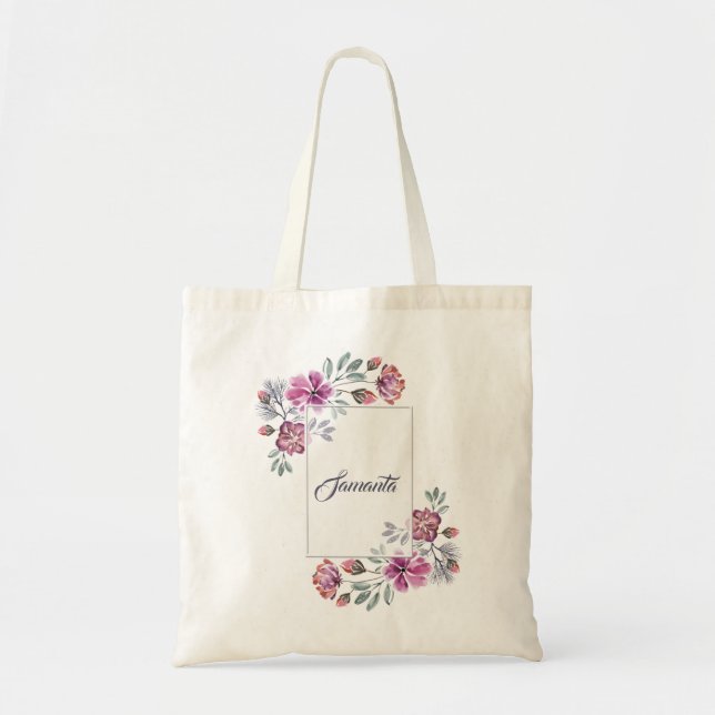 Bolsa Tote Ferida floral elegante de aquarela (Frente)