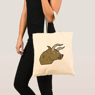 Bolsa Tote Feroz Cabeça Branca Rústica Animal Selvagem Rústic