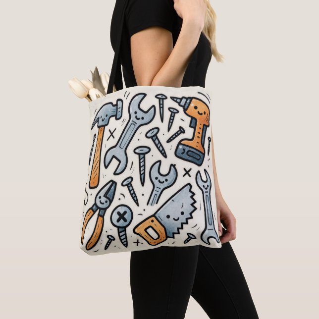 Bolsa Tote Ferramentas de DIY Doddle Design (Close Up)