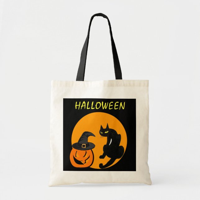 BOLSA TOTE FESTA BLACK CAT HALLOWEEN (Frente)