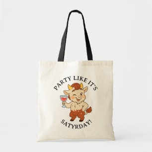 Bolsa Tote Festa como é Satyrday Cute Wine Satyr Mythology