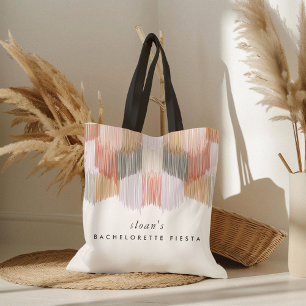 Bolsa Tote Festa Cor-de-Rosa Moderna com Franja para Festa de
