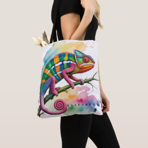 Bolsa Tote Festa de Aniversário Colorida de Aquarela do Camal
