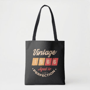 Bolsa Tote Festa de aniversário de 40 anos vintage personaliz