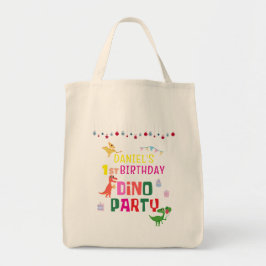 Bolsa Tote Festa de aniversário de Dino Dinossaur Moderno e B