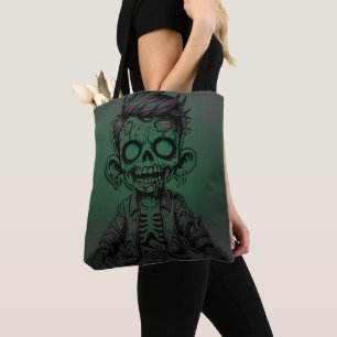 Bolsa Tote Festa de Aniversário de Halloween do Menino Zumbi 