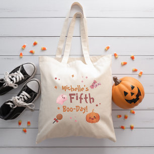 Bolsa Tote Festa de aniversário de Halloween rosa e bonito