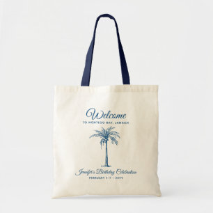 Bolsa Tote Festa de Aniversário de Palmeira Tropical Bem-vind