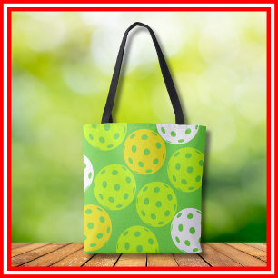 Bolsa Tote Festa de Aniversário de Pickleball Esportes Verde