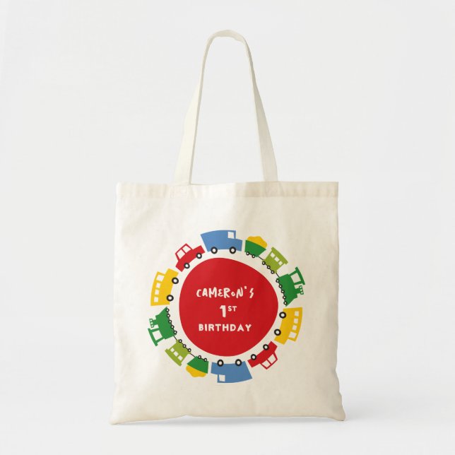 Bolsa Tote Festa de aniversário de transporte de diversão col (Frente)