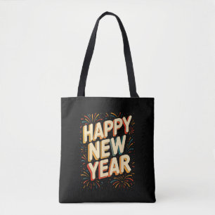 Bolsa Tote Festa de Ano Novo Vintage Contagem Regressiva Feli