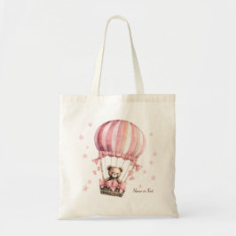 Bolsa Tote Festa de Balão de Ar Quente de Urso Teddy Rosa Fof