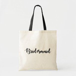 Bolsa Tote Festa de casamento de Letra de Script Bridesmaid