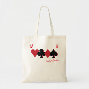 Bolsa Tote Festa de casamento de pôquer de placas de reprodu