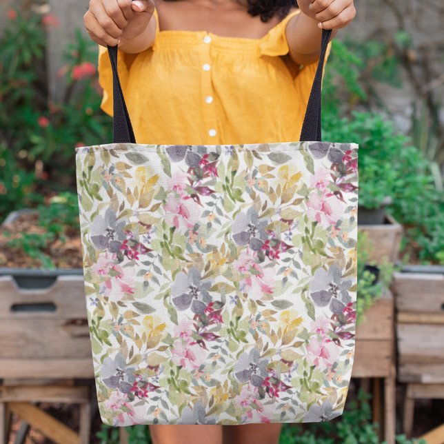 Bolsa Tote Festa de casamento Feliz de Florestas de Aquarela (Criador carregado)