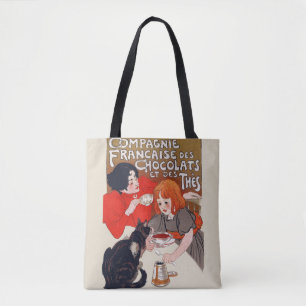 Bolsa Tote Festa de Chocolate Francês Arte Steinlen