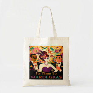 Bolsa Tote Festa de Cocktail Mardi Gras Meados do Século