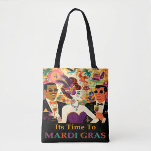 Bolsa Tote Festa de Cocktail Mardi Gras Retro Meados do Sécul