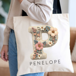 Bolsa Tote Festa de Despedida de Solteira com Alfabeto Floral