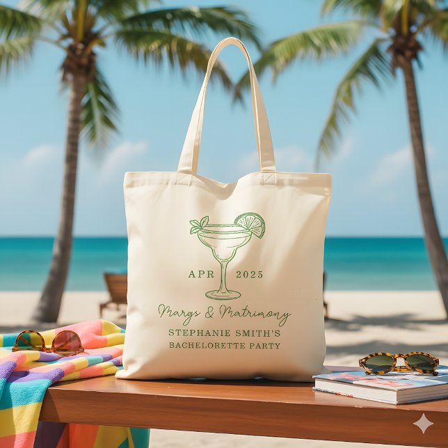 Bolsa Tote Festa de Despedida de Solteira Green Margs e Matri (Criador carregado)