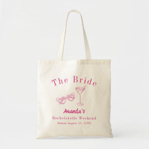 Bolsa Tote Festa de Despedida de Solteira Noiva Rosa Praia