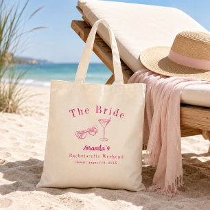 Bolsa Tote Festa de Despedida de Solteira Noiva Rosa Praia