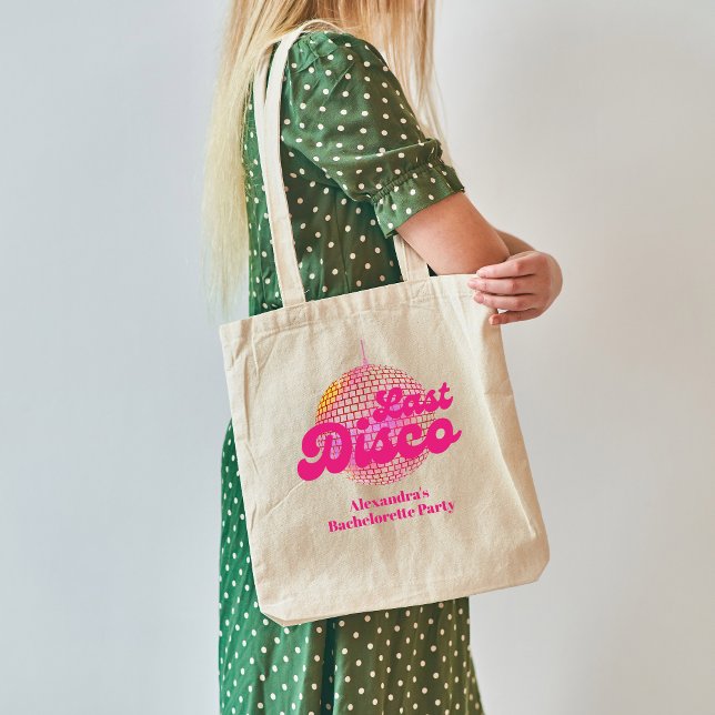 Bolsa Tote Festa de Despedida de Solteira Pink Last Disco Ret (Criador carregado)