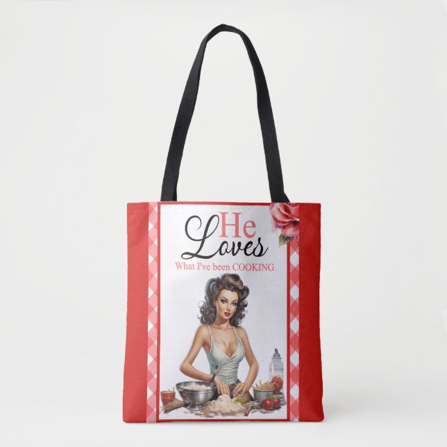 Bolsa Tote Festa de Despedida de Solteira Retro Pink Pin-up (Frente)